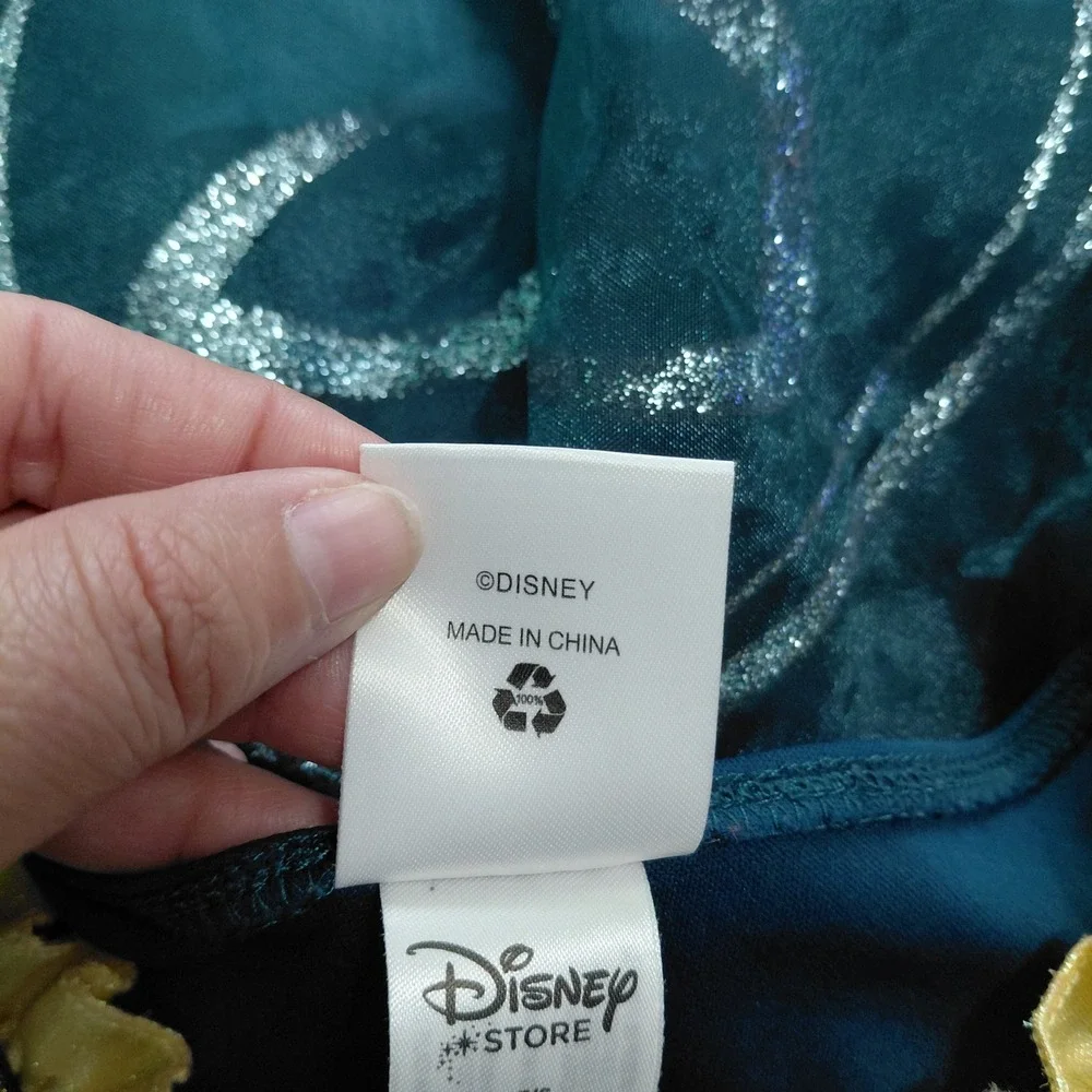 Disney Store Merida Brave Costume Dress Teal Gold Velvet Sequin Girls 5/6